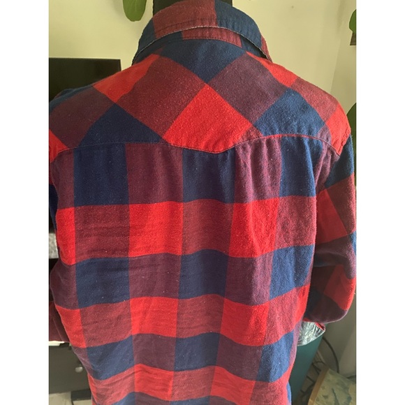 Flannel Flannel Flannel Camp Shirt long sleeve in a Blue & Red Check, M - Picture 3 of 6